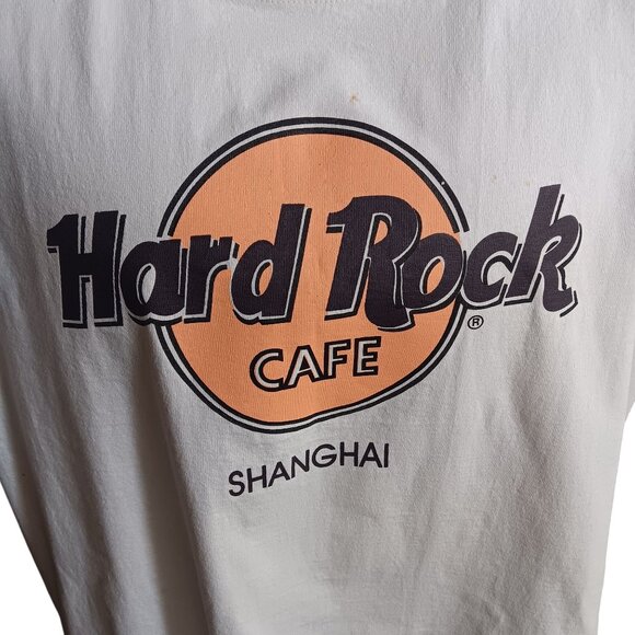 XL Hard Rock Cafe Shanghai China White T-Shirt 100% Cotton Made In China Size - Picture 1 of 6